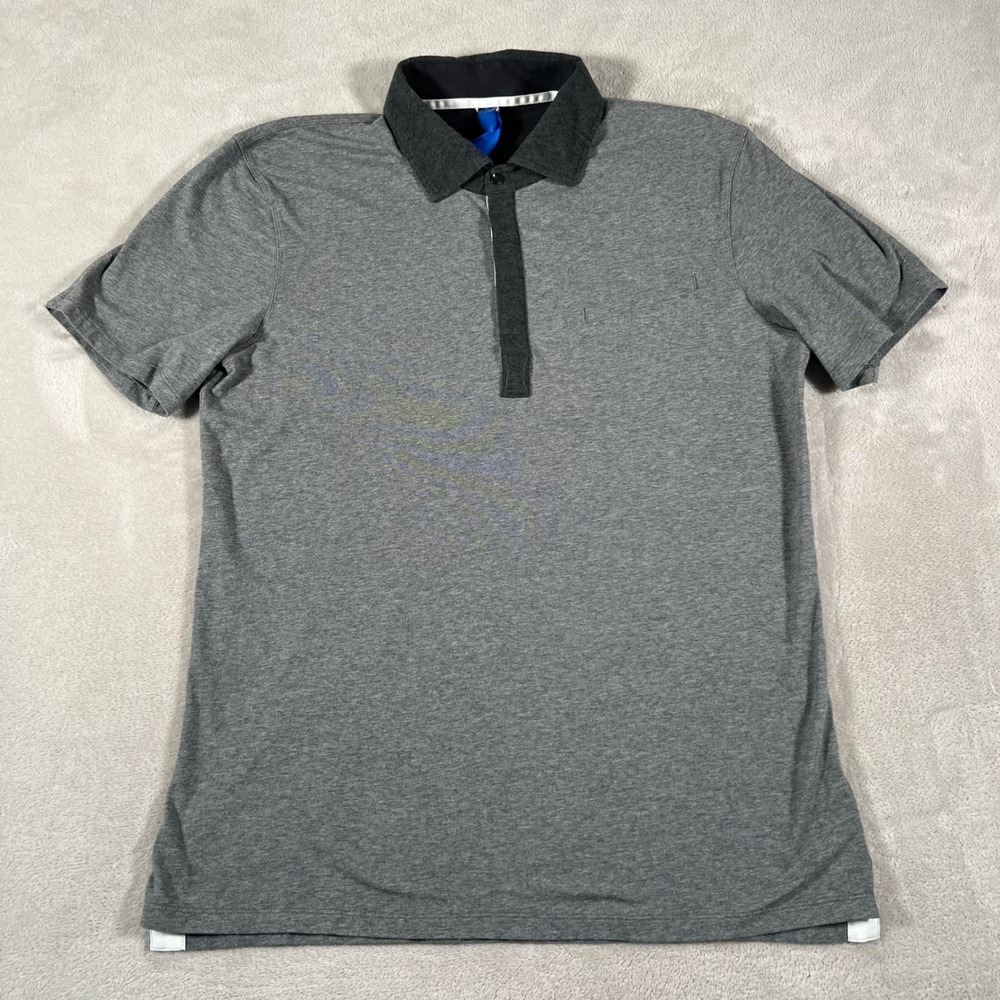 Kit and Ace Polo Shirt Men's Large Gray Short Sleeve Technical Cashmere Casual